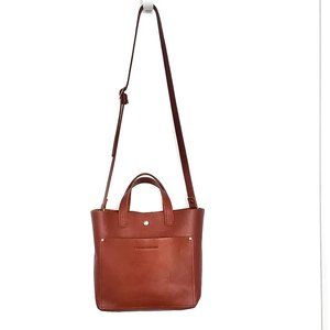 Portland Leather, Mini Crossbody Tote, Honey (light brown)